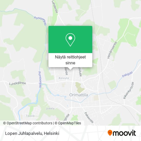 Lopen Juhlapalvelu kartta