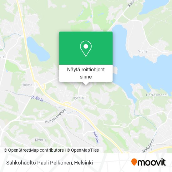 Sähköhuolto Pauli Pelkonen kartta
