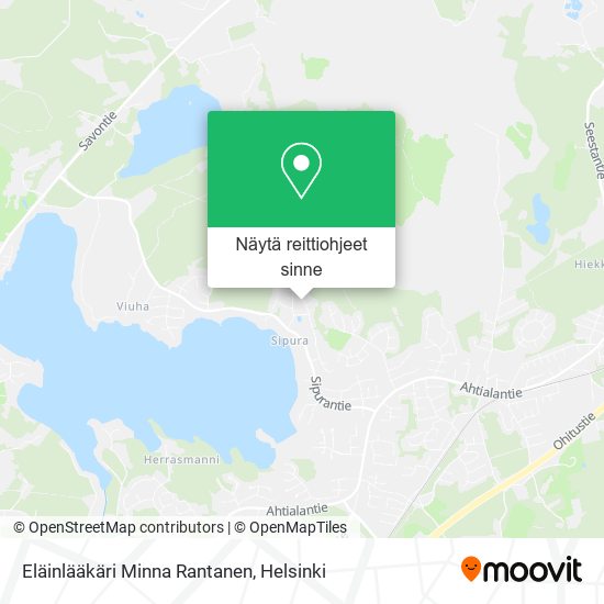 Eläinlääkäri Minna Rantanen kartta