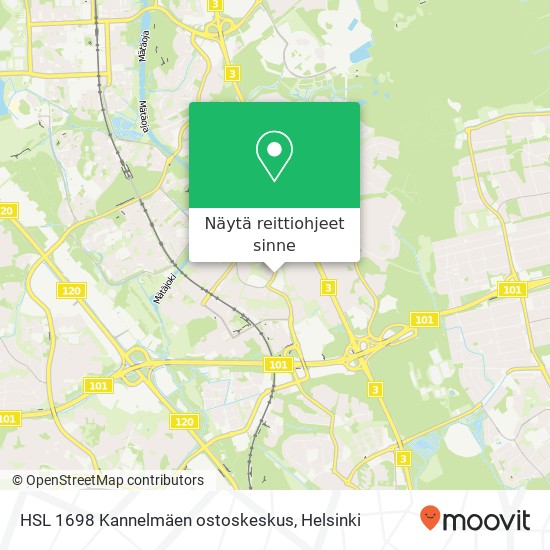 HSL 1698 Kannelmäen ostoskeskus kartta