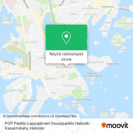 POP Pankki Lappajärven Osuuspankki Helsinki Kasarmikatu kartta