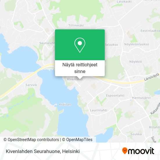 Kivenlahden Seurahuone kartta