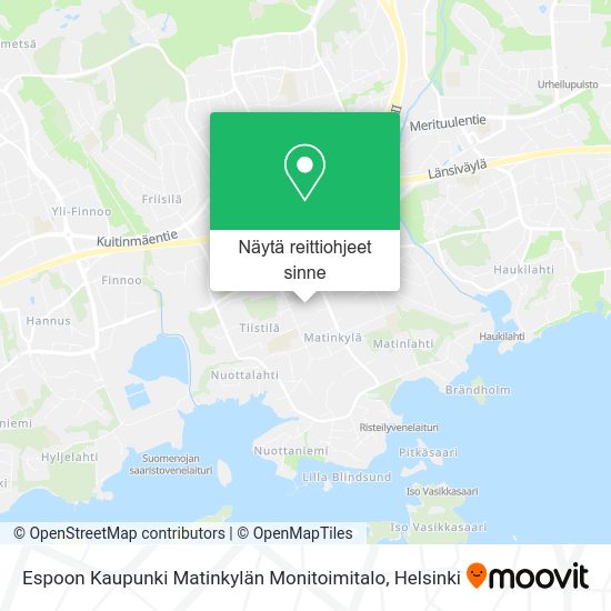 Espoon Kaupunki Matinkylän Monitoimitalo kartta