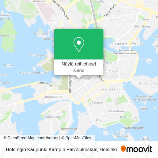 Helsingin Kaupunki Kampin Palvelukeskus kartta