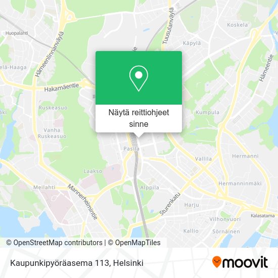 Kaupunkipyöräasema 113 kartta