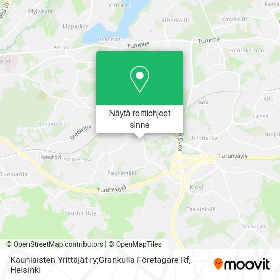 Kauniaisten Yrittäjät ry;Grankulla Företagare Rf kartta