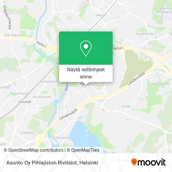 Asunto Oy Pihlajiston Rivitalot kartta