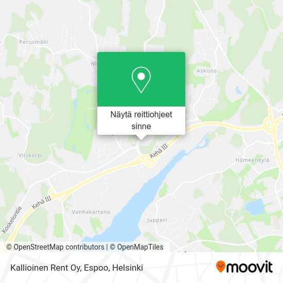 Kallioinen Rent Oy, Espoo kartta