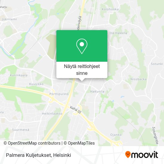 Palmera Kuljetukset kartta