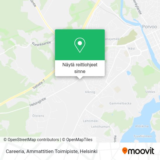 Careeria, Ammattitien Toimipiste kartta