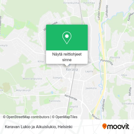 Keravan Lukio ja Aikuislukio kartta