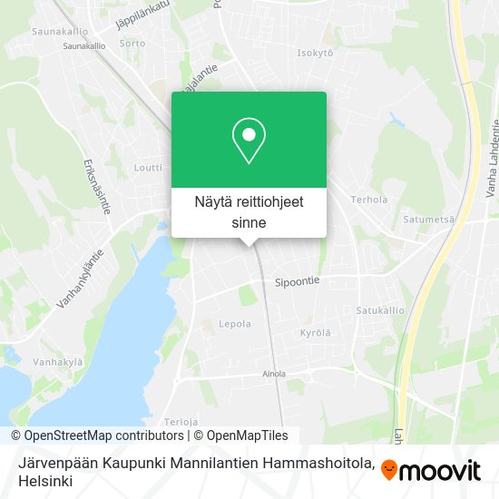 Järvenpään Kaupunki Mannilantien Hammashoitola kartta