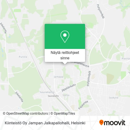 Kiinteistö Oy Jampan Jalkapallohalli kartta