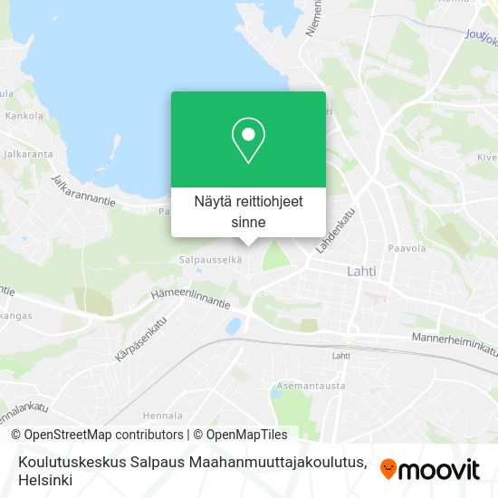 Koulutuskeskus Salpaus Maahanmuuttajakoulutus kartta