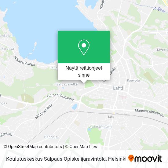 Koulutuskeskus Salpaus Opiskelijaravintola kartta