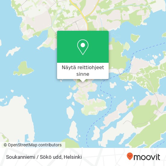Soukanniemi / Sökö udd kartta