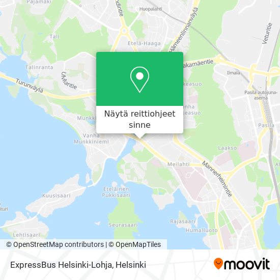 ExpressBus Helsinki-Lohja kartta