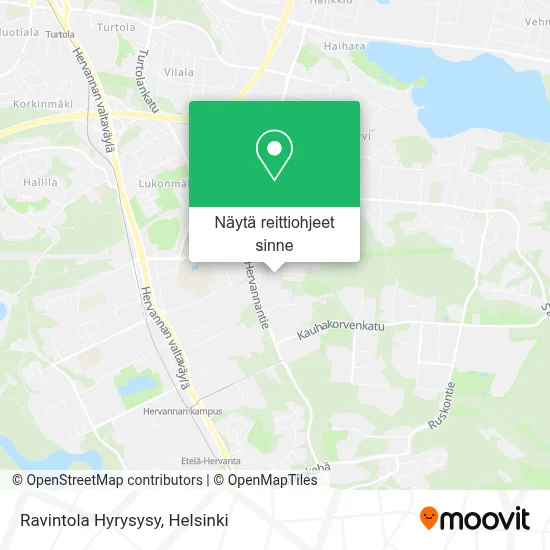 Ravintola Hyrysysy kartta