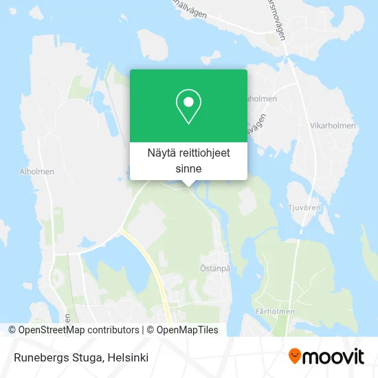 Runebergs Stuga kartta