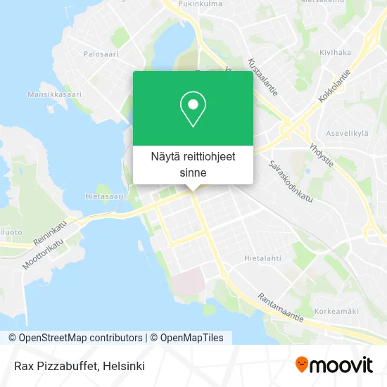 Rax Pizzabuffet kartta