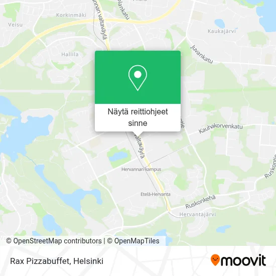 Rax Pizzabuffet kartta