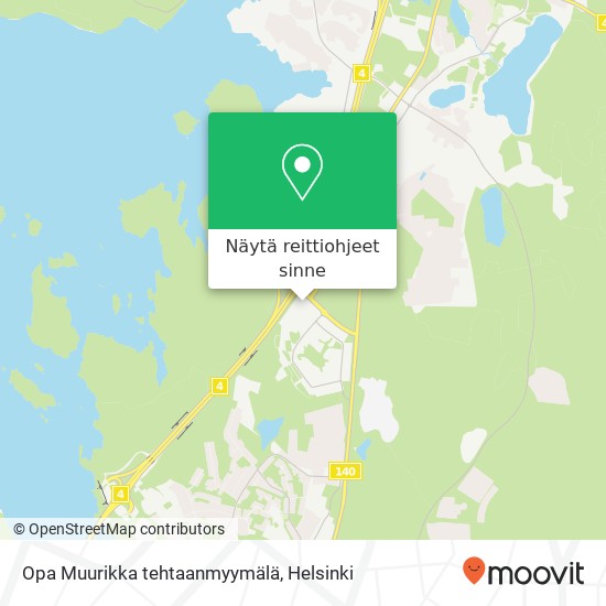 Opa Muurikka tehtaanmyymälä kartta