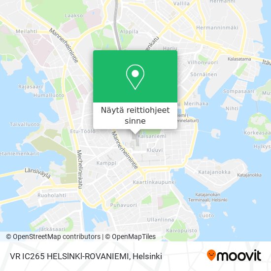 Kuinka päästä kohteeseen VR IC265 HELSlNKl-ROVANIEMI paikassa Helsinki  kulkuvälineellä Bussi, Metro tai Juna?