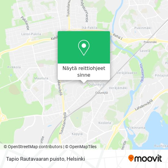 Tapio Rautavaaran puisto kartta