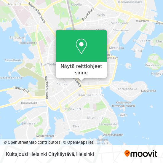 Kultajousi Helsinki Citykäytävä kartta