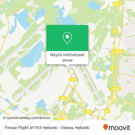 Finnair Flight AY765 Helsinki - Vienna kartta