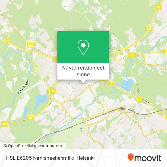 HSL E6205 Nimismiehenmäki kartta