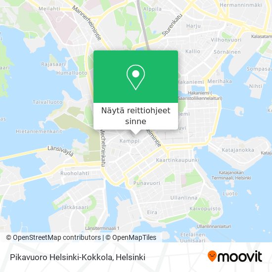 Pikavuoro Helsinki-Kokkola kartta