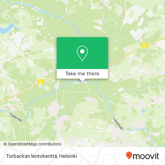 Torbackan lentokenttä kartta