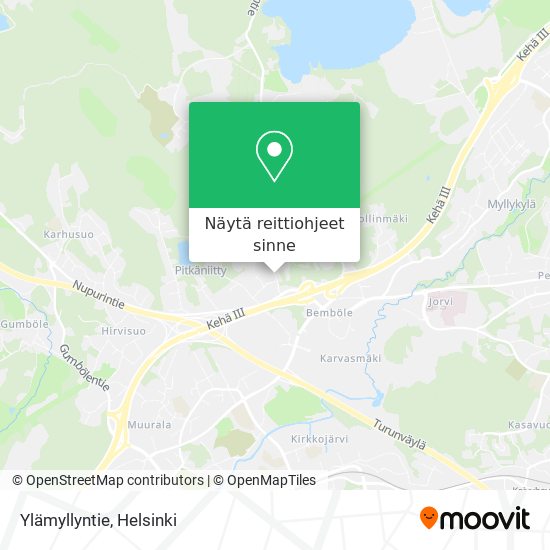 Ylämyllyntie kartta