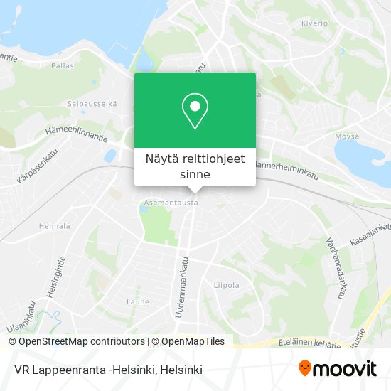 VR Lappeenranta -Helsinki kartta