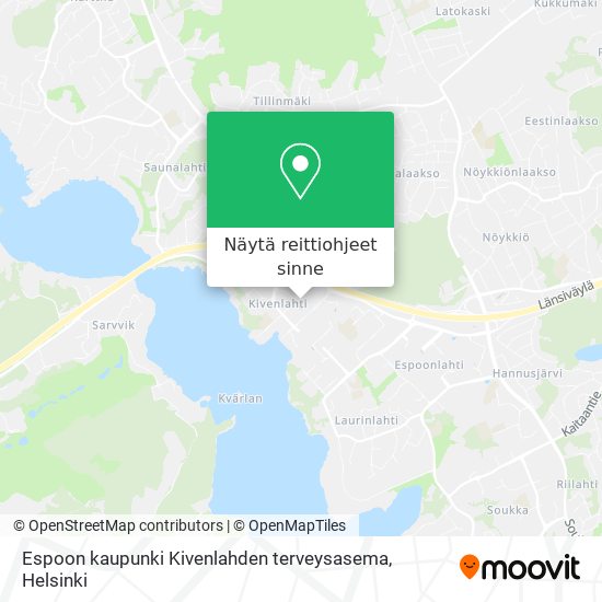 Espoon kaupunki Kivenlahden terveysasema kartta