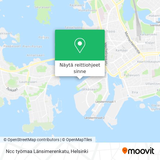 Ncc työmaa Länsimerenkatu kartta