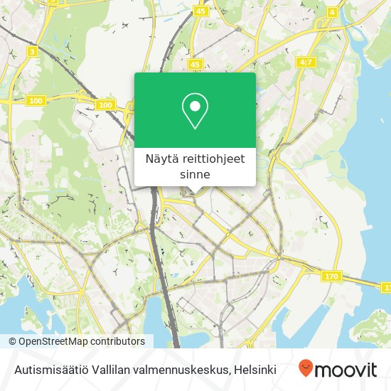 Autismisäätiö Vallilan valmennuskeskus kartta