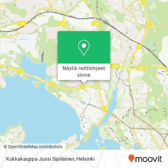 Kukkakauppa Jussi Sipiläinen kartta