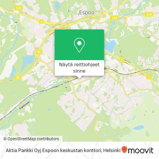 Aktia Pankki Oyj Espoon keskustan konttori kartta