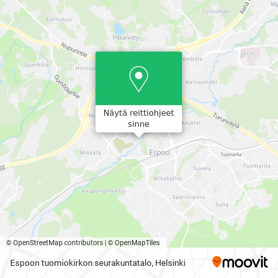 Espoon tuomiokirkon seurakuntatalo kartta