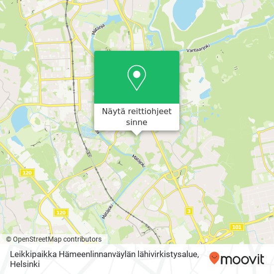 Leikkipaikka Hämeenlinnanväylän lähivirkistysalue kartta