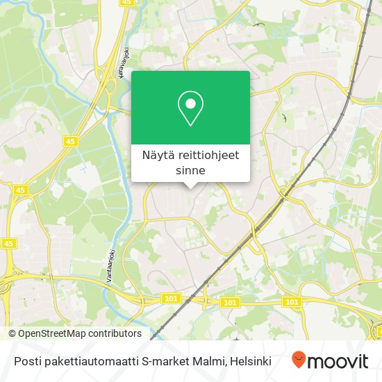 Posti pakettiautomaatti S-market Malmi kartta