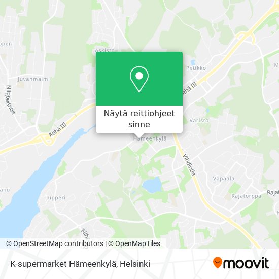 K-supermarket Hämeenkylä kartta