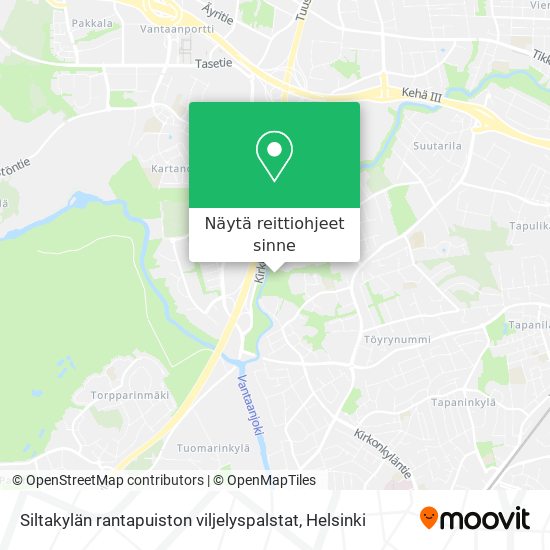 Siltakylän rantapuiston viljelyspalstat kartta