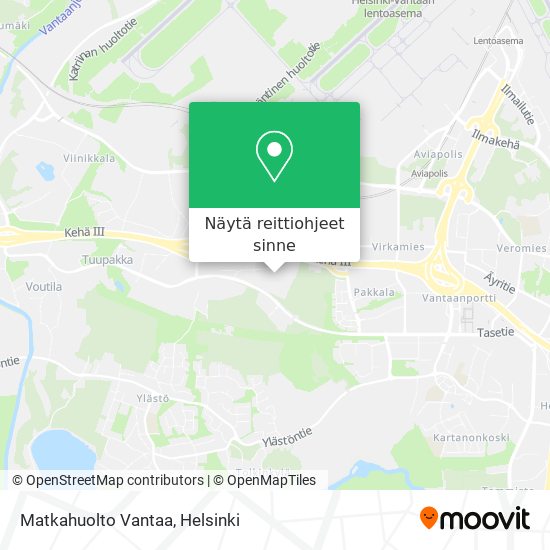 Matkahuolto Vantaa kartta