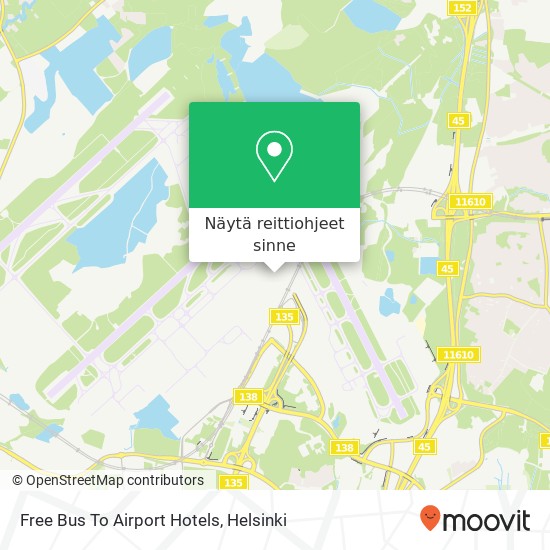 Free Bus To Airport Hotels kartta