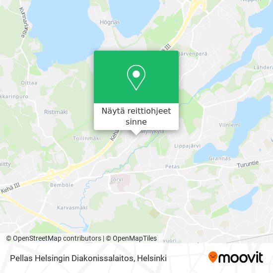 Pellas Helsingin Diakonissalaitos kartta