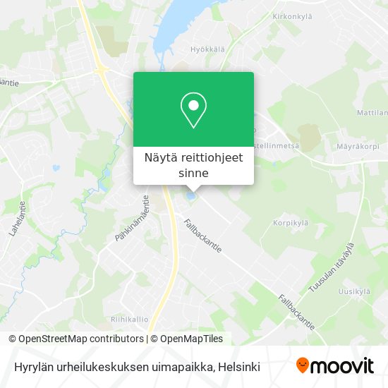 Hyrylän urheilukeskuksen uimapaikka kartta