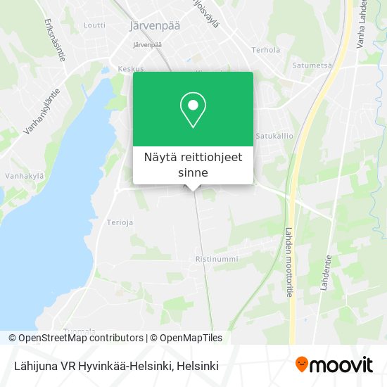 Lähijuna VR Hyvinkää-Helsinki kartta